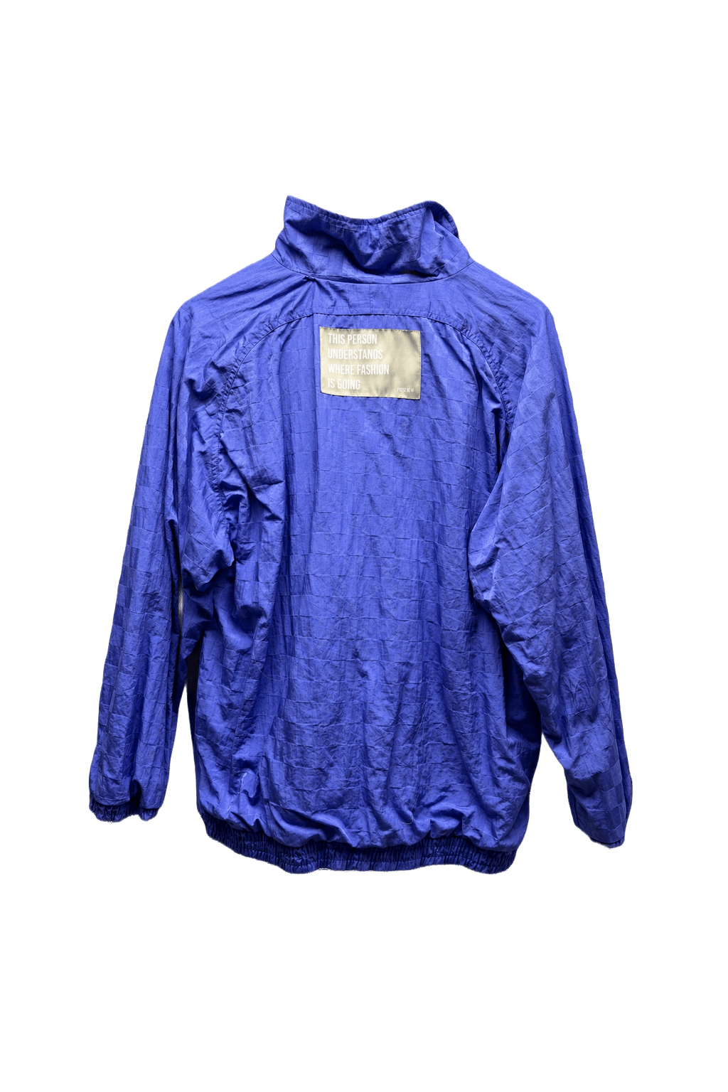 1990s Vibrant Blue Nylon Windbreaker - Back View