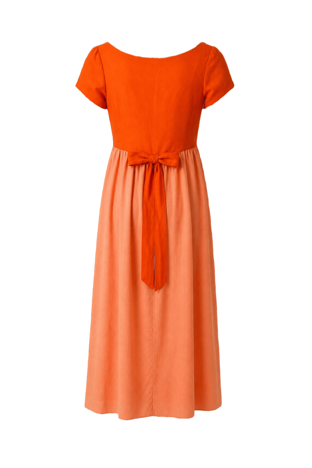 1960s Bright Orange Polyester Dress - Back View