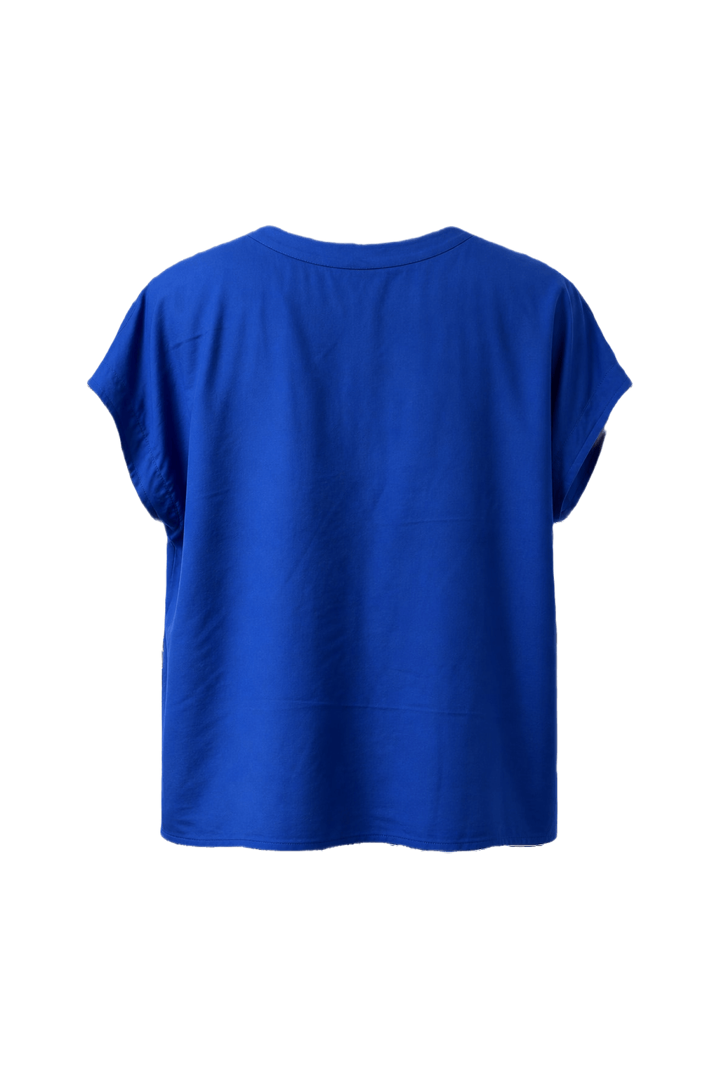 1980s Royal Blue Synthetic Blouse - Back View