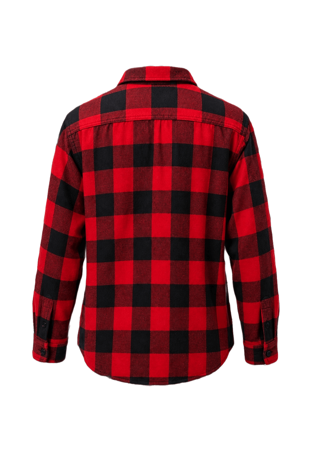 1990s Red Cotton Flannel Shirt - Back View