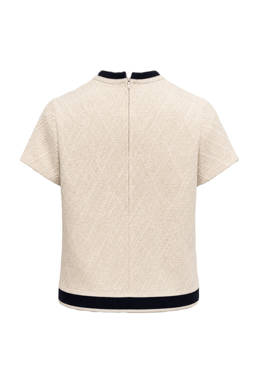 1960s Cream White Cotton Blend Blouse - Back View