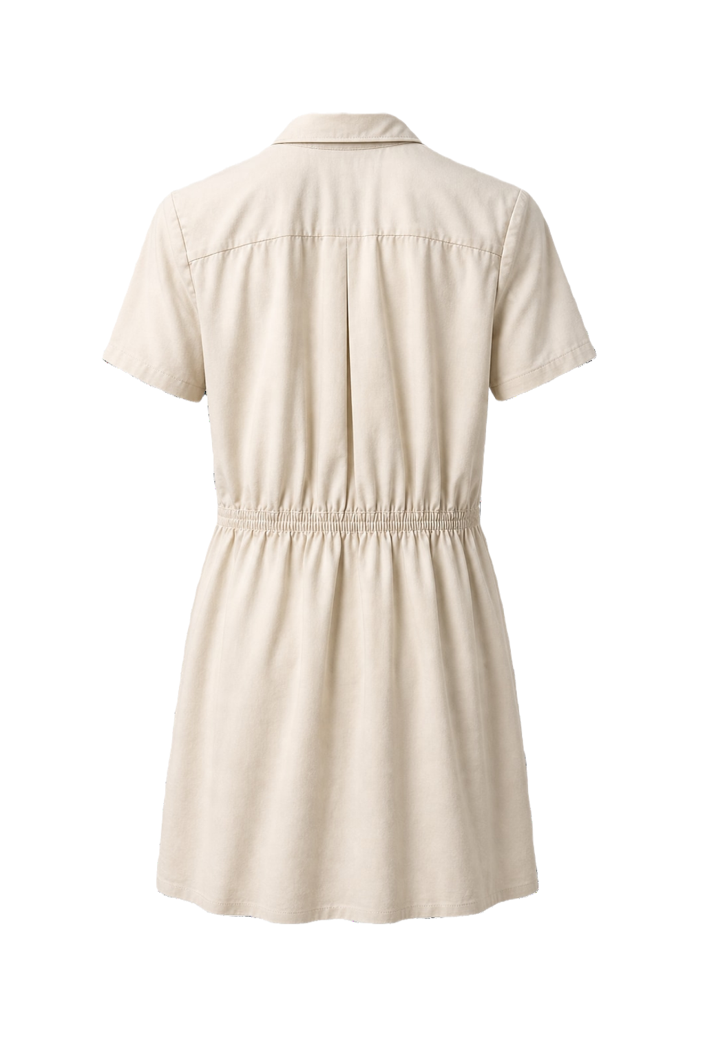 1960s Cream White Cotton Blend Dress - Back View