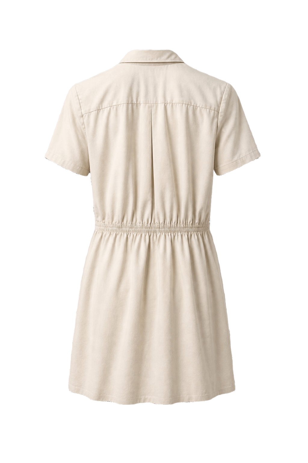 1960s Cream White Cotton Blend Dress - Back View