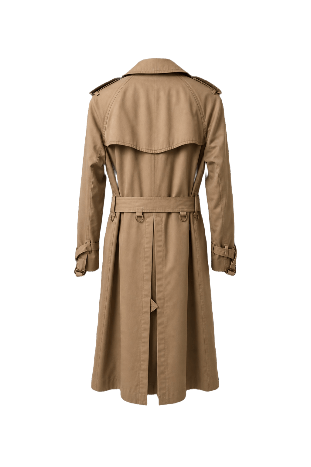 1980s Beige Cotton Blend Trench Coat - Back View