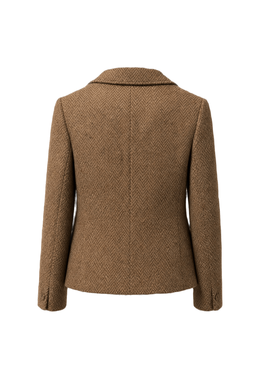 1970s Brown Wool Blend Blazer - Back View
