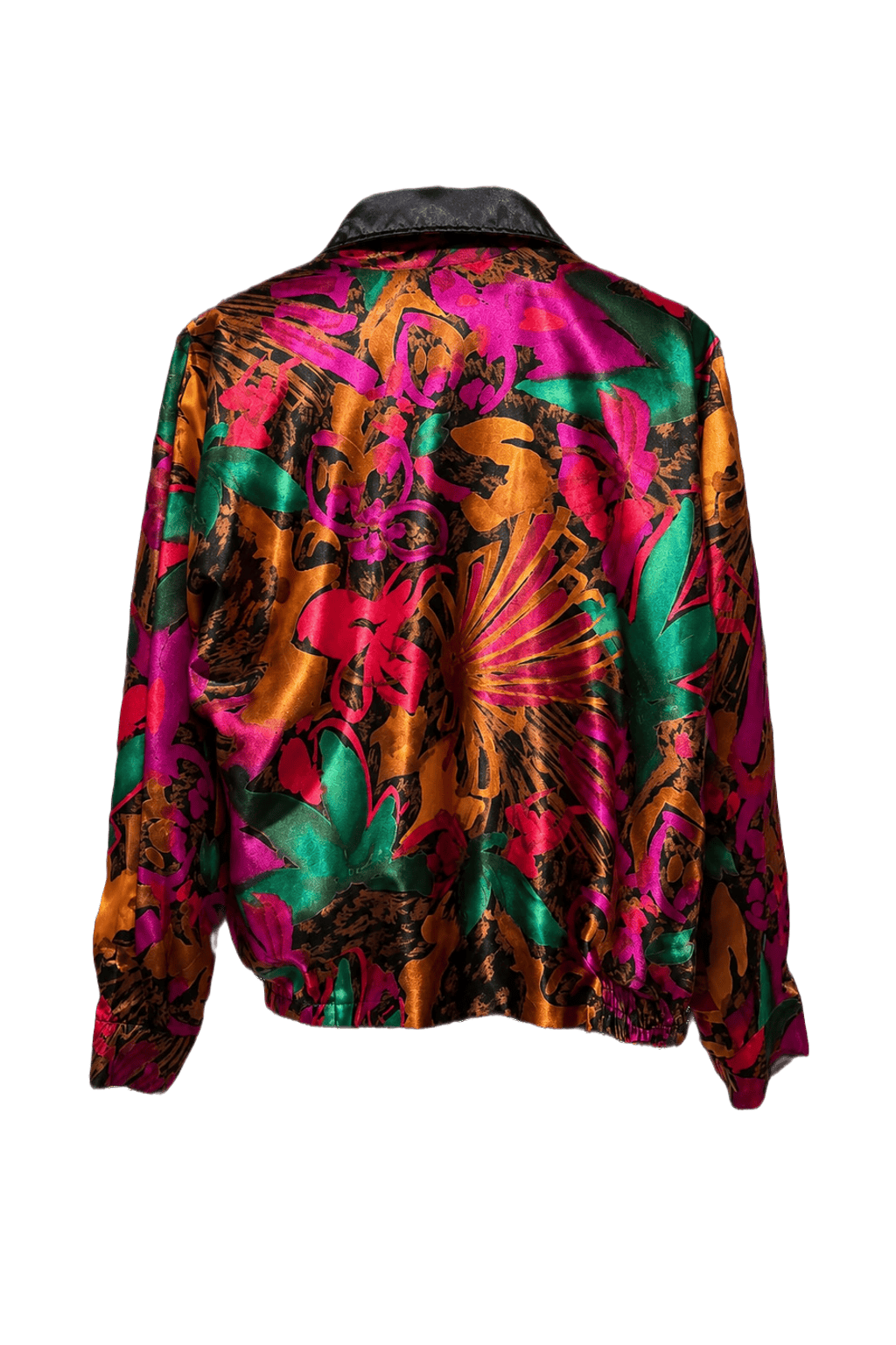 1980s Multicolor Synthetic Jacket - Back View