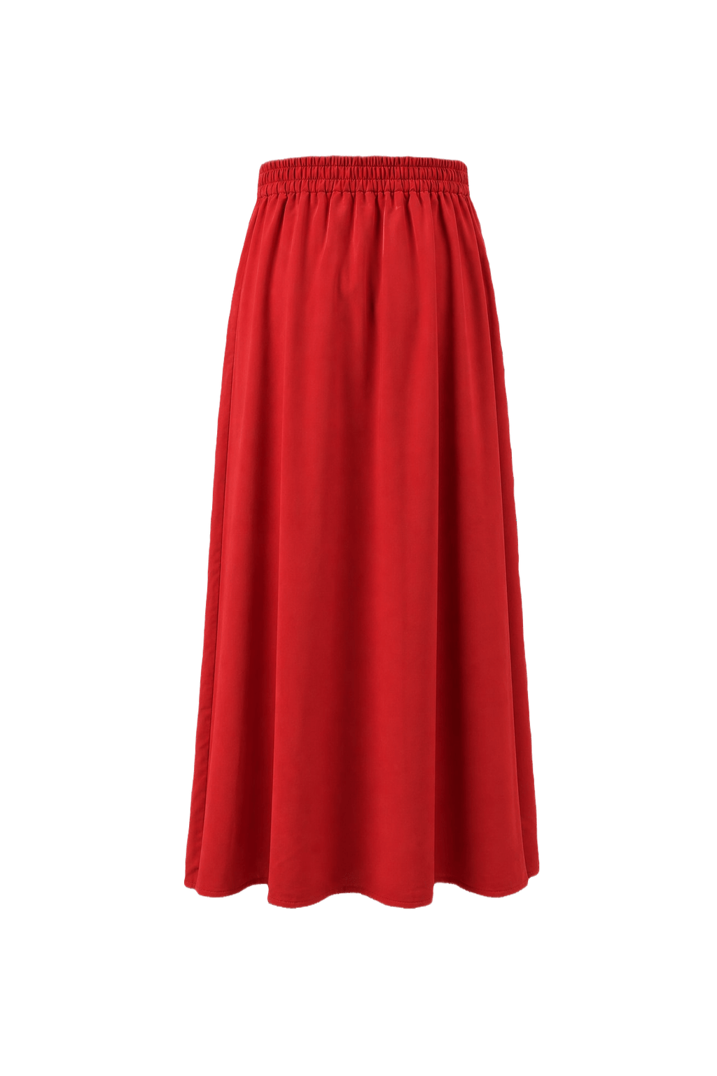 1970s Red Synthetic Blend Skirt - Back View