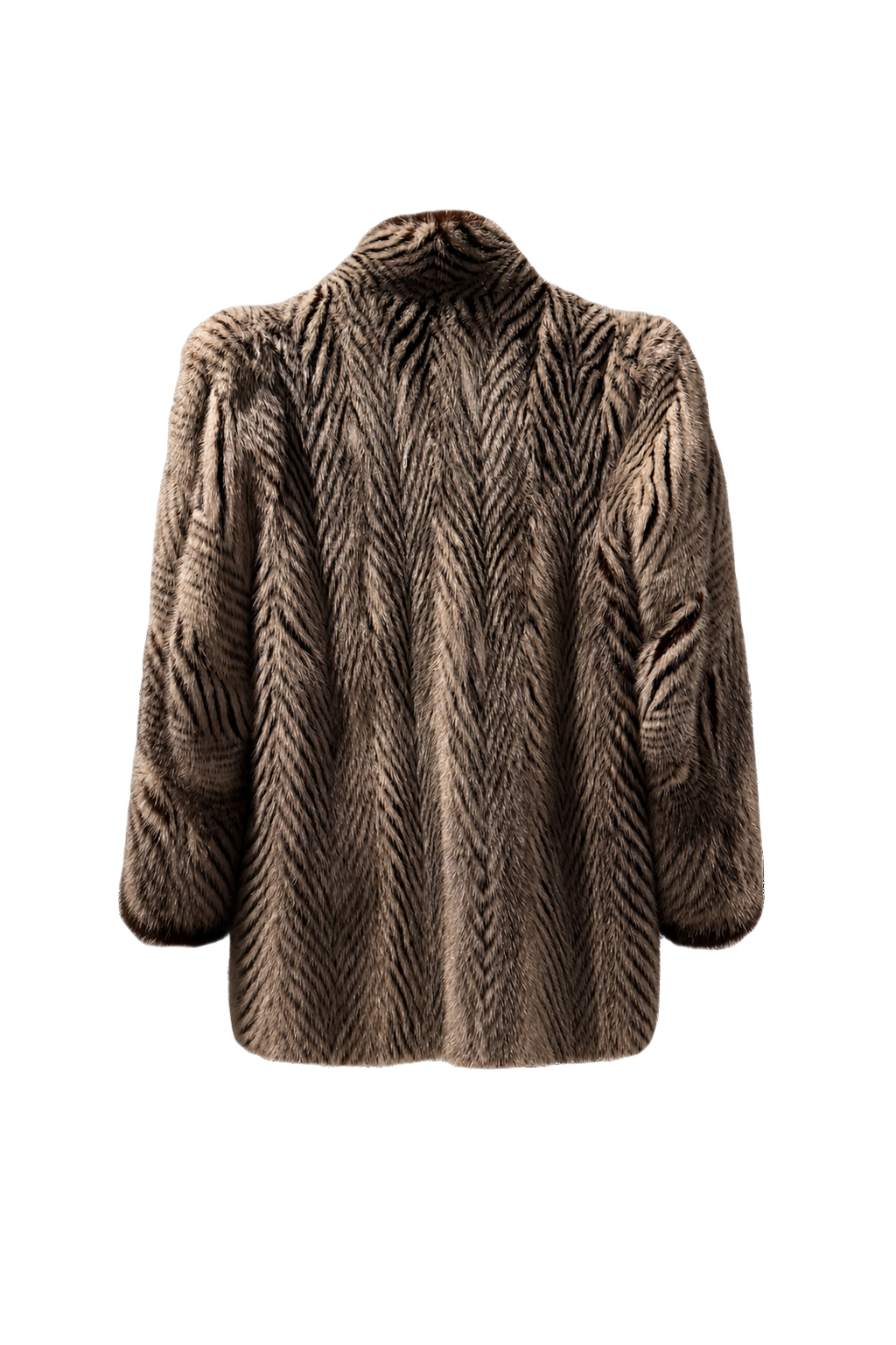 1980s Brown Fur Coat - Back View