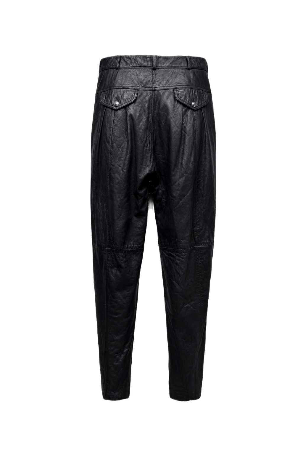 1990s Black Leather Trousers - Back View