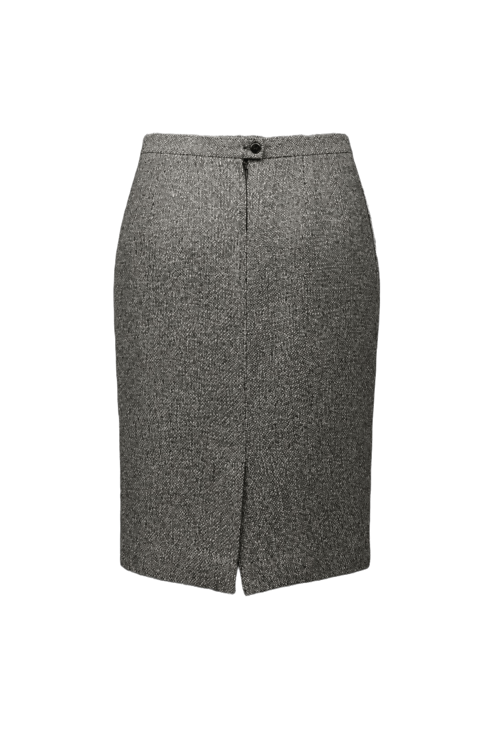 1980s Grey Synthetic Blend Skirt - Back View
