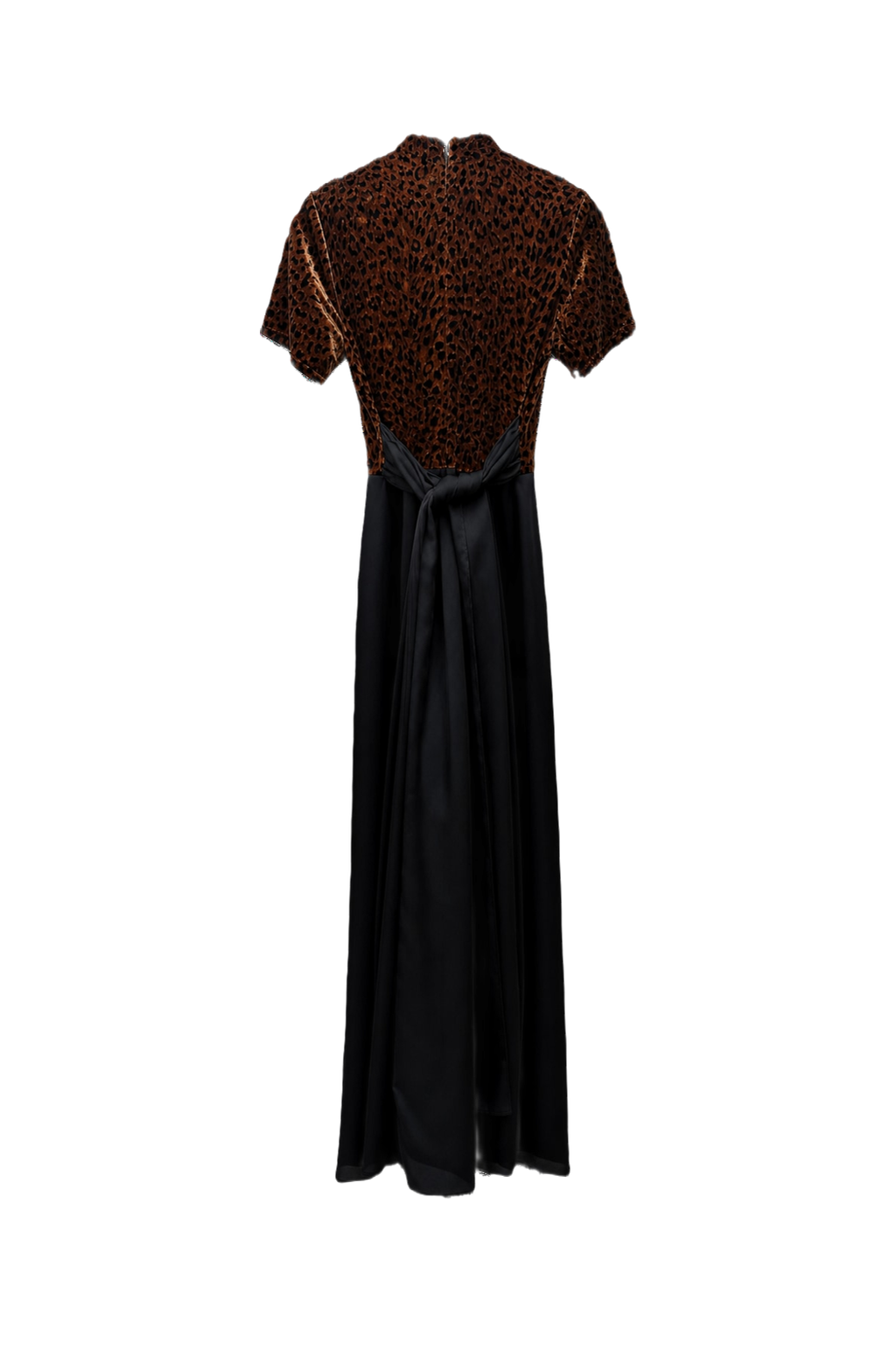 1980s Brown Velvet Dress - Back View