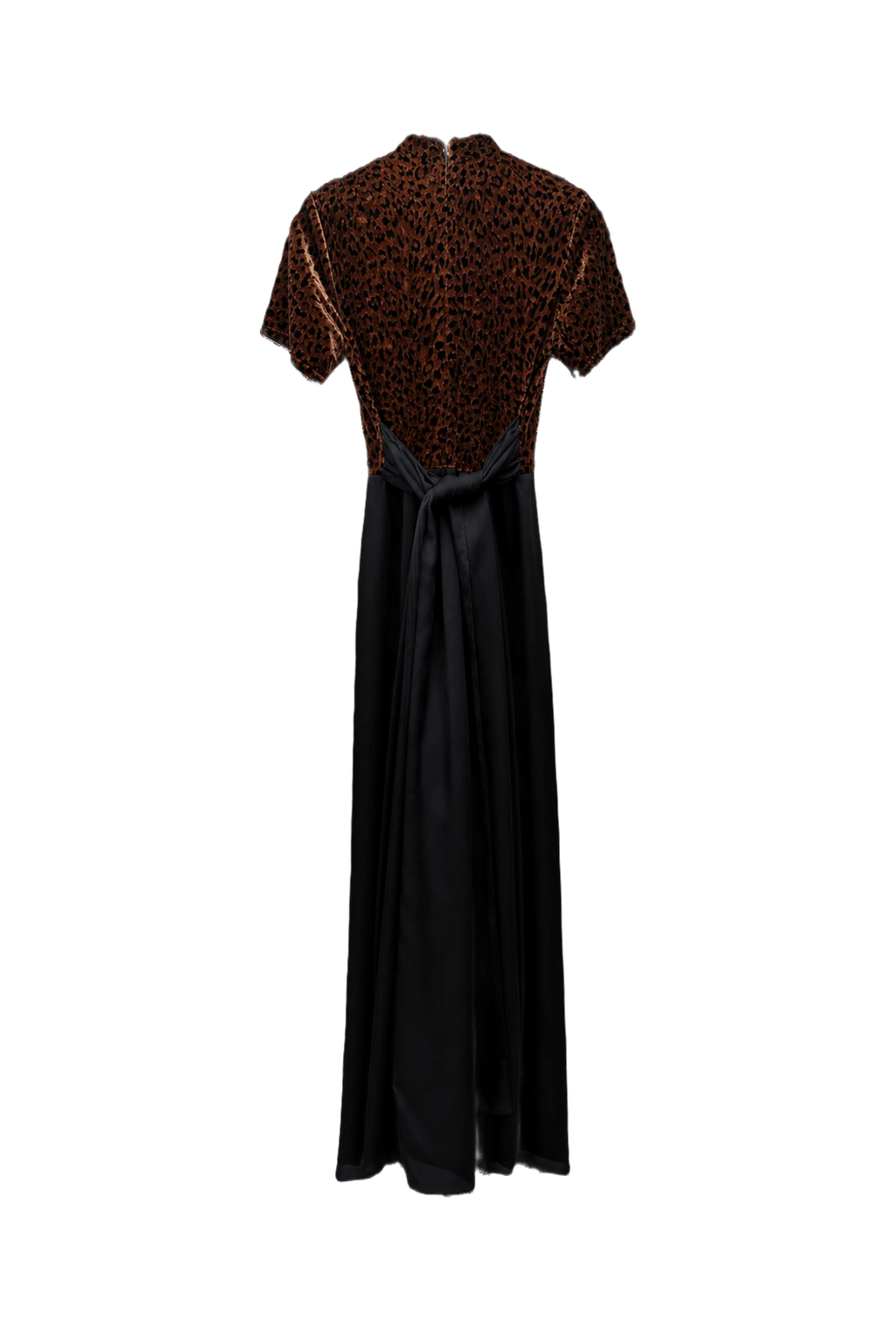 1980s Brown Velvet Dress - Back View
