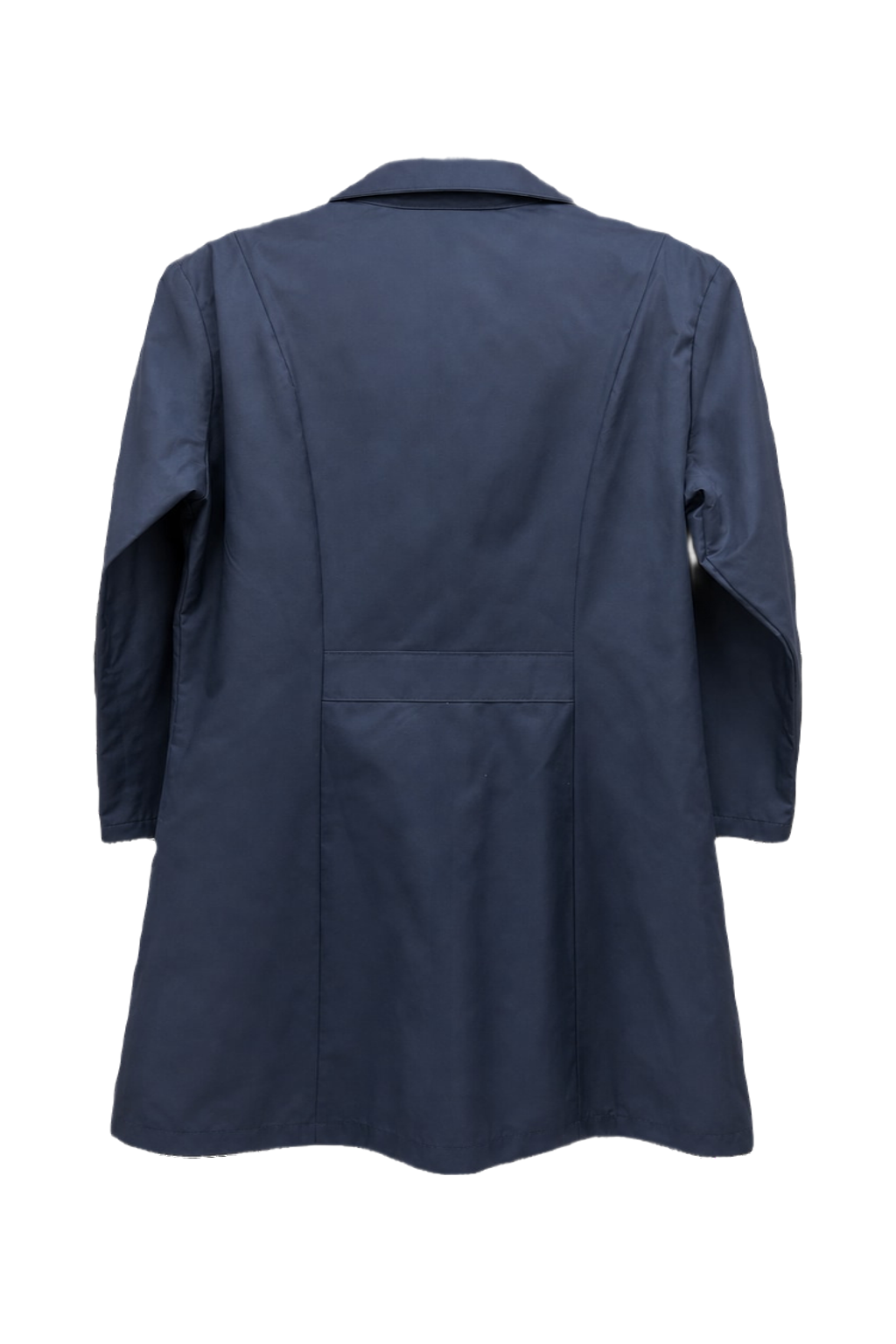 1970s Navy Blue Cotton Blend Coat - Back View
