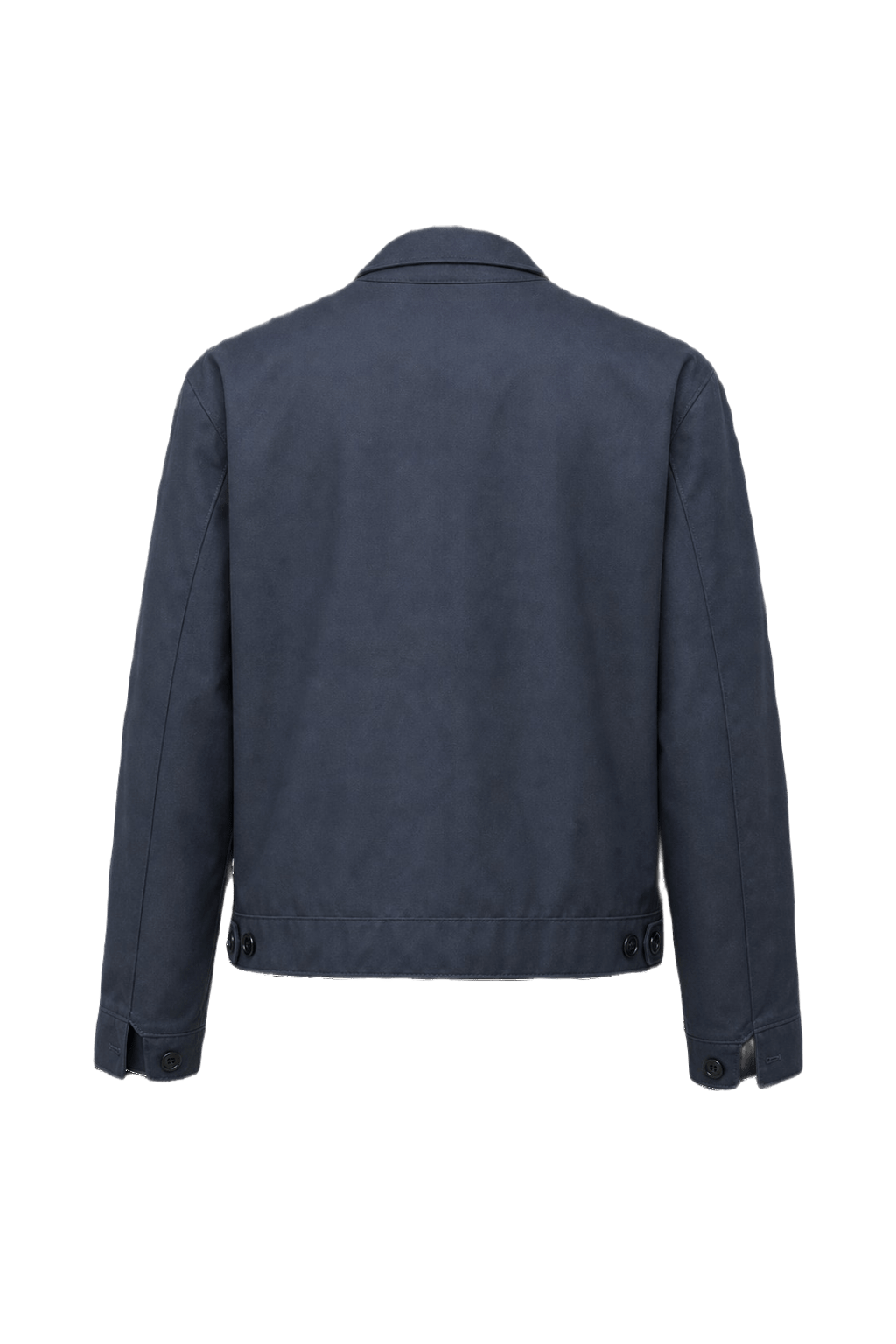 1970s Navy Blue Cotton Blend Jacket - Back View