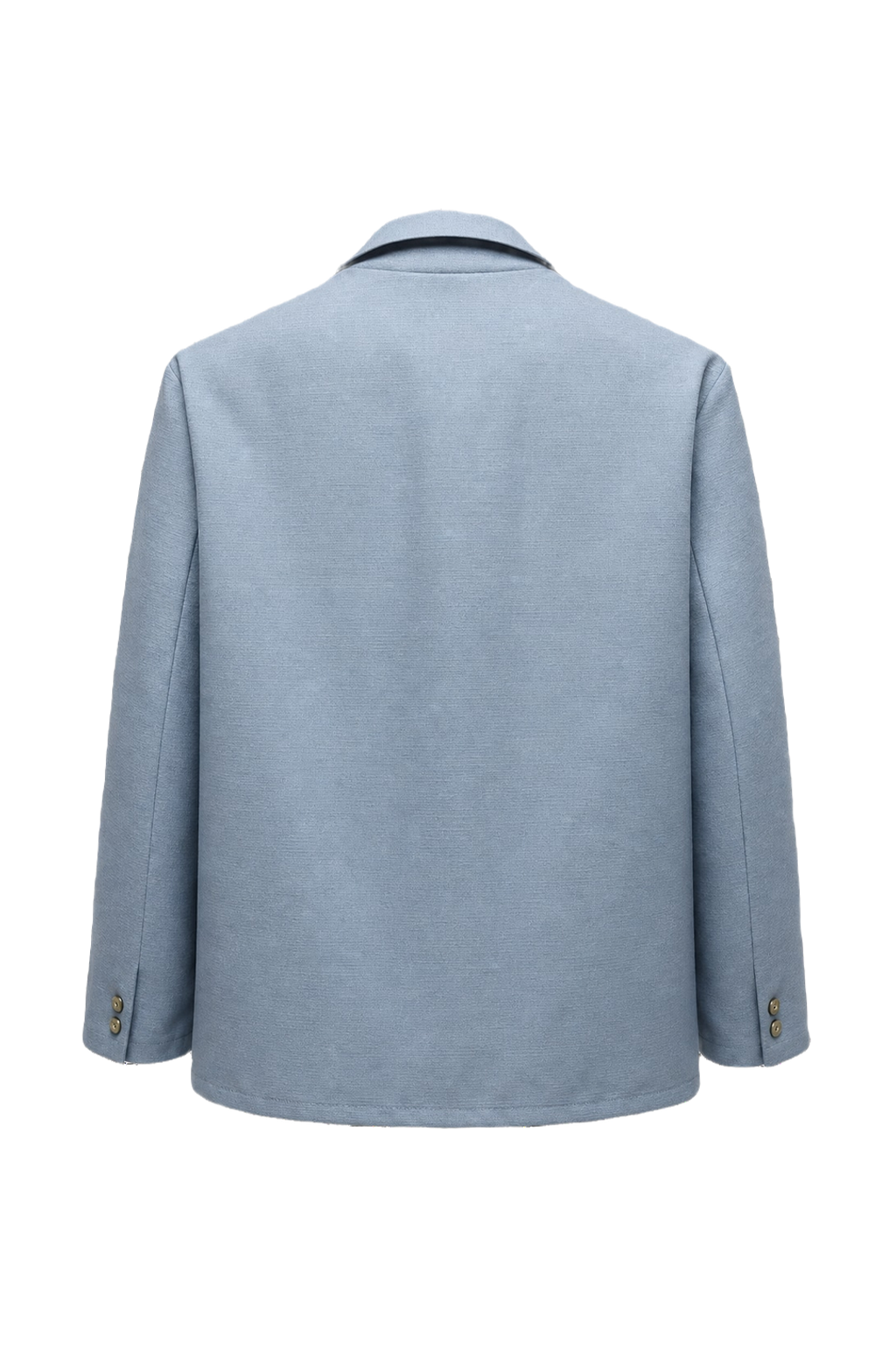 1970s Light Blue Polyester Blend Jacket - Back View