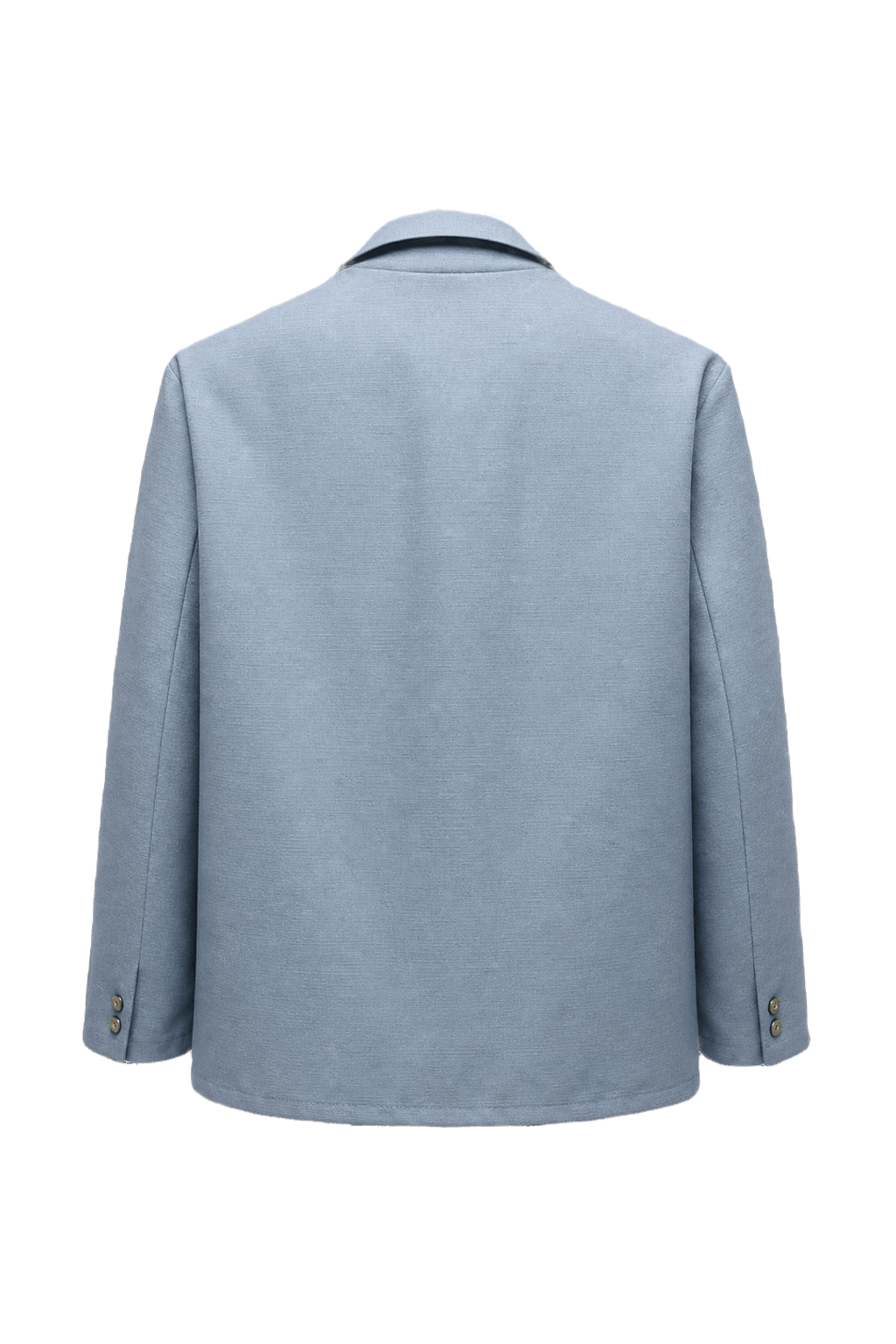 1970s Light Blue Polyester Blend Jacket - Back View