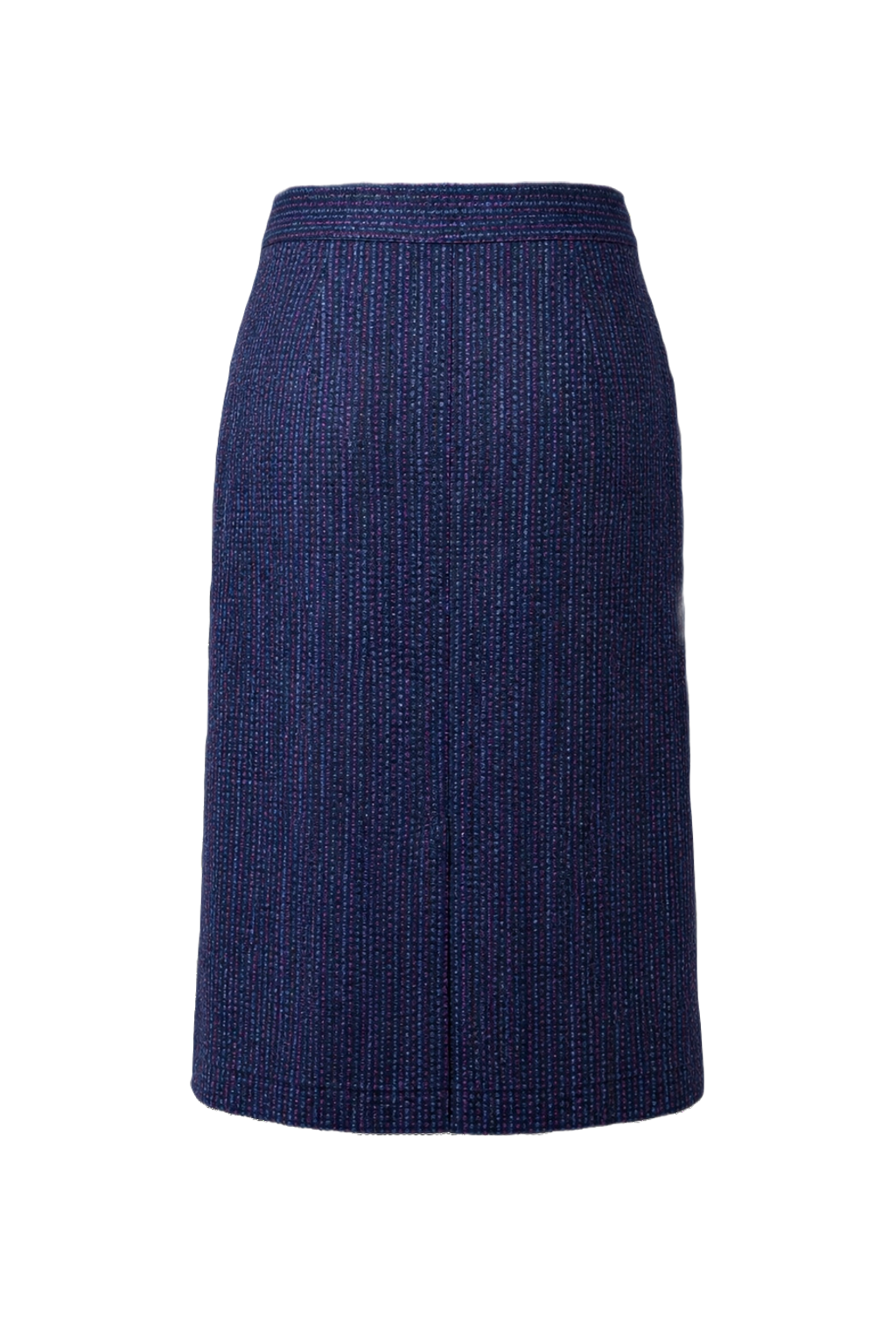 1980s Navy Blue Wool Skirt - Back View