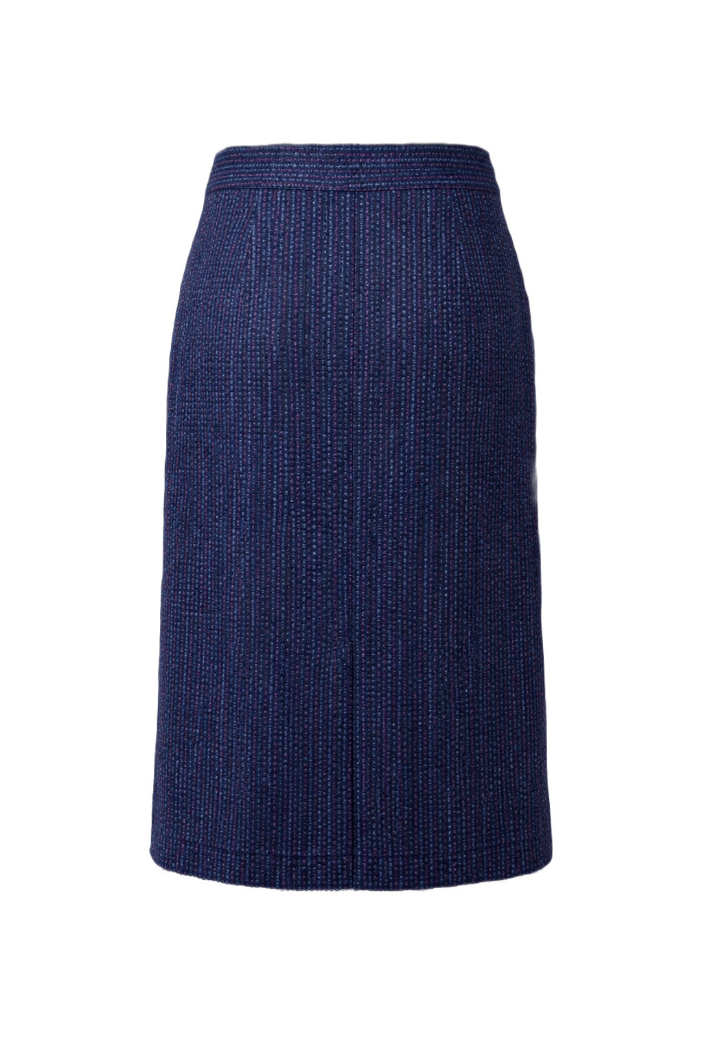 1980s Navy Blue Wool Skirt - Back View