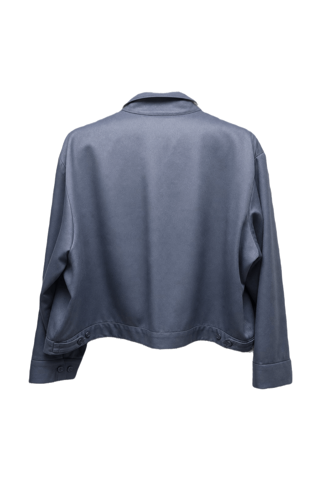 1970s Navy Blue Cotton Blend Jacket - Back View