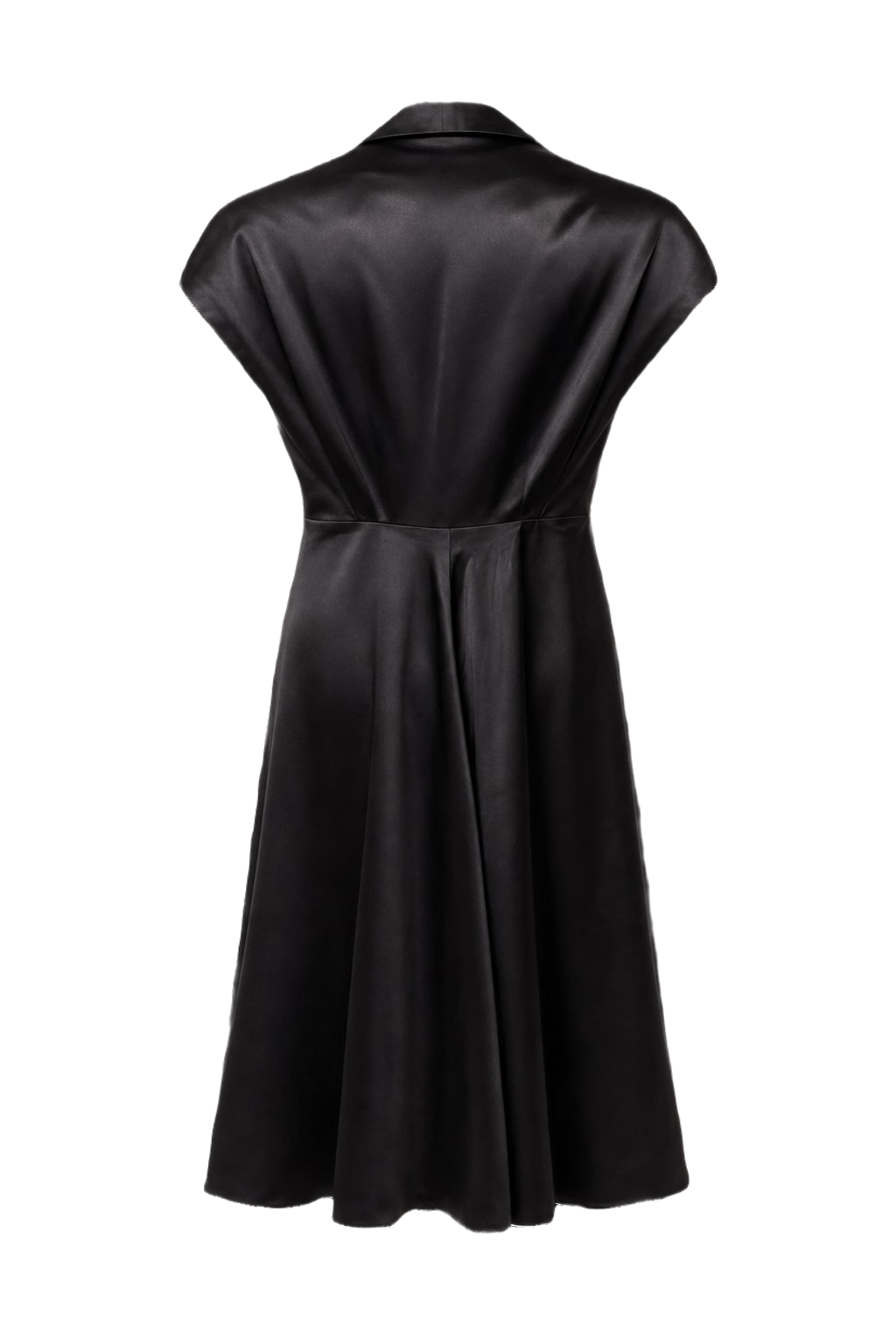 1930s Black Synthetic Blend Dress - Back View