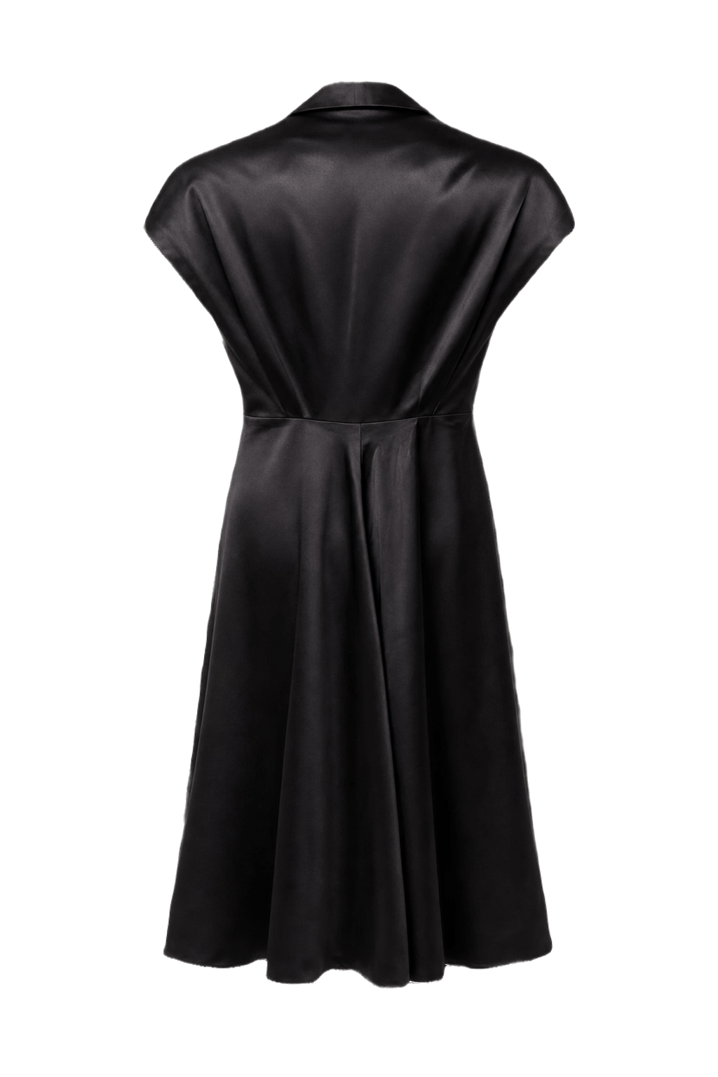 1930s Black Synthetic Blend Dress - Back View