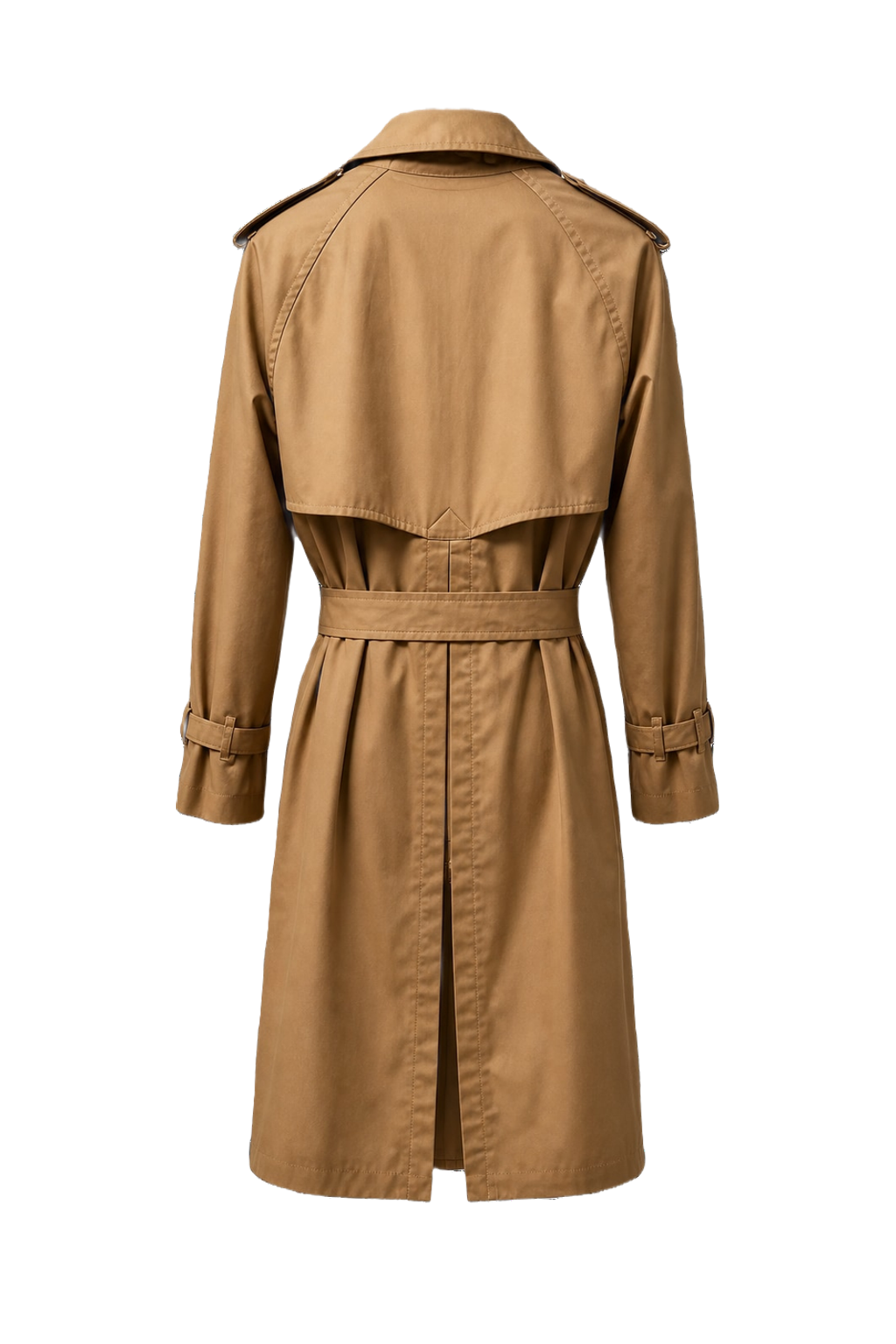 1980s Beige Cotton Blend Trench Coat - Back View
