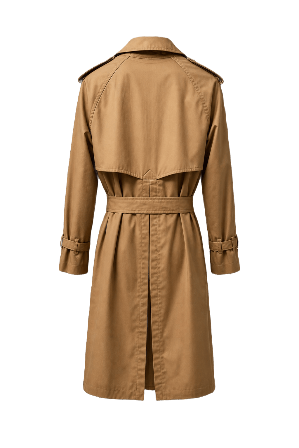 1980s Beige Cotton Blend Trench Coat - Back View
