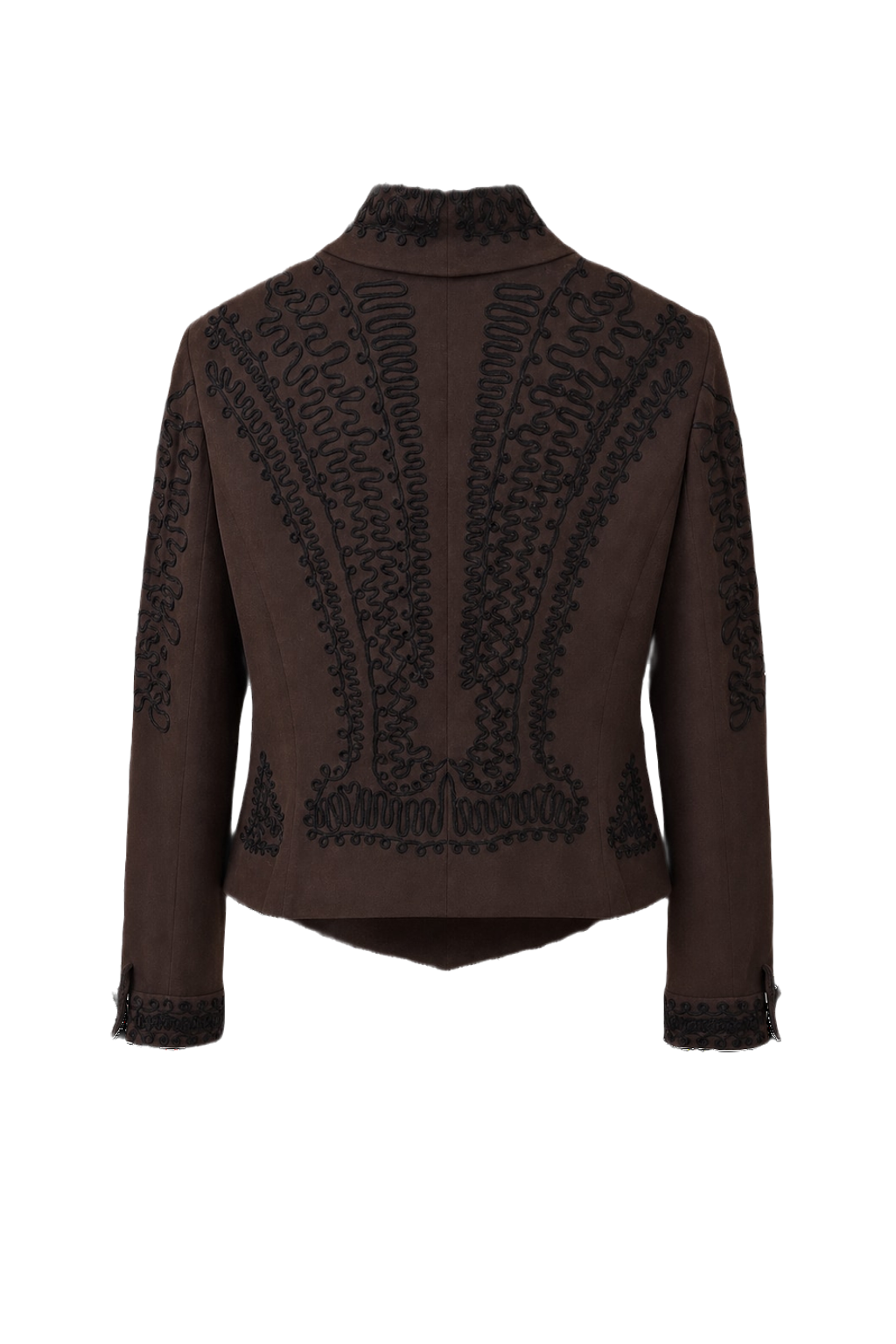 1990s Dark Brown Synthetic Blend Jacket - Back View