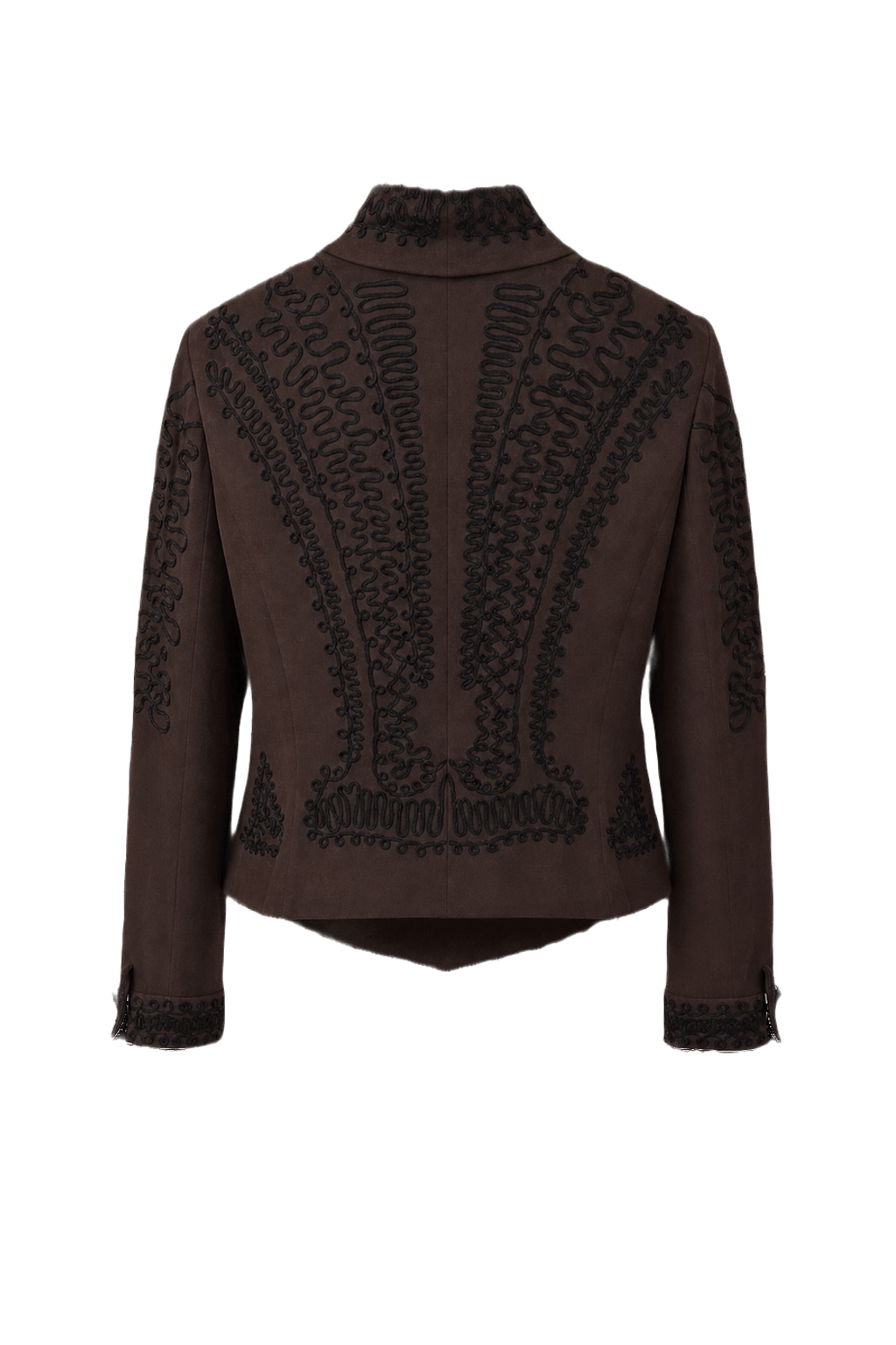 1990s Dark Brown Synthetic Blend Jacket - Back View