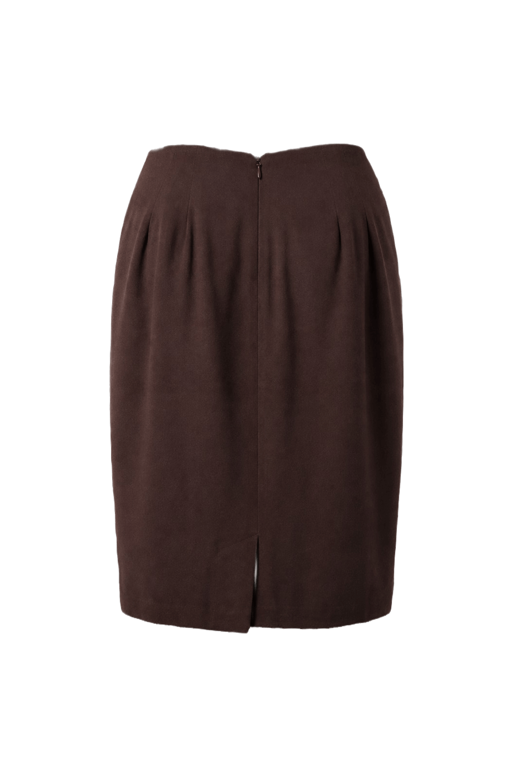 1990s Brown Synthetic Blend Skirt - Back View