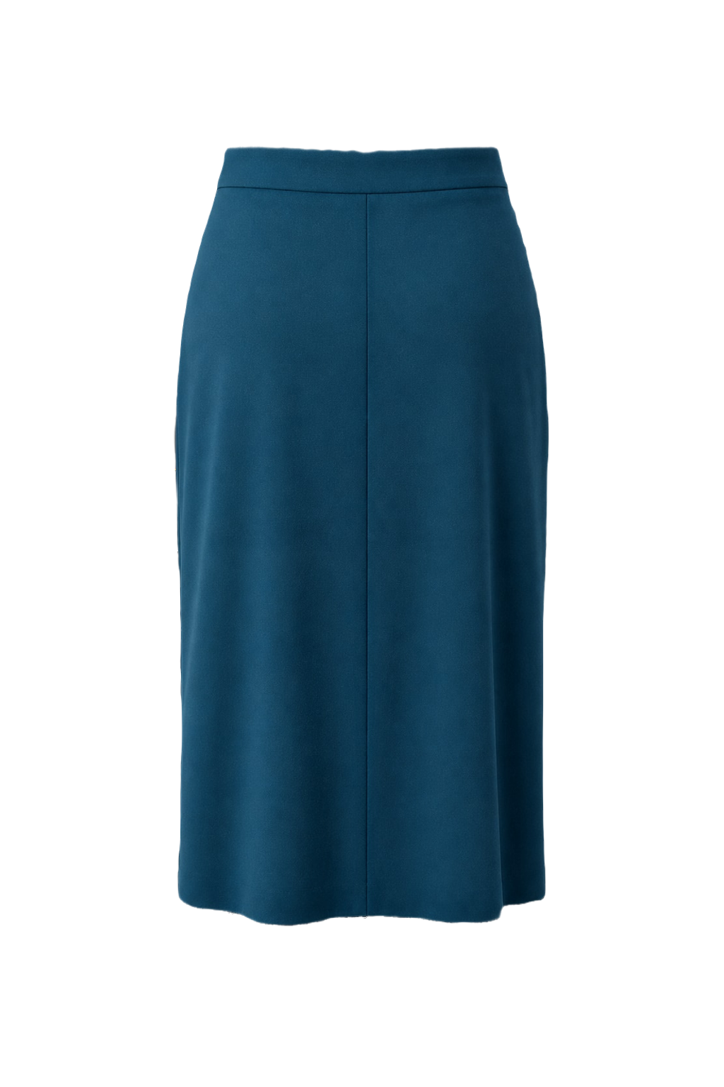 1980s Teal Wool Blend Skirt - Back View