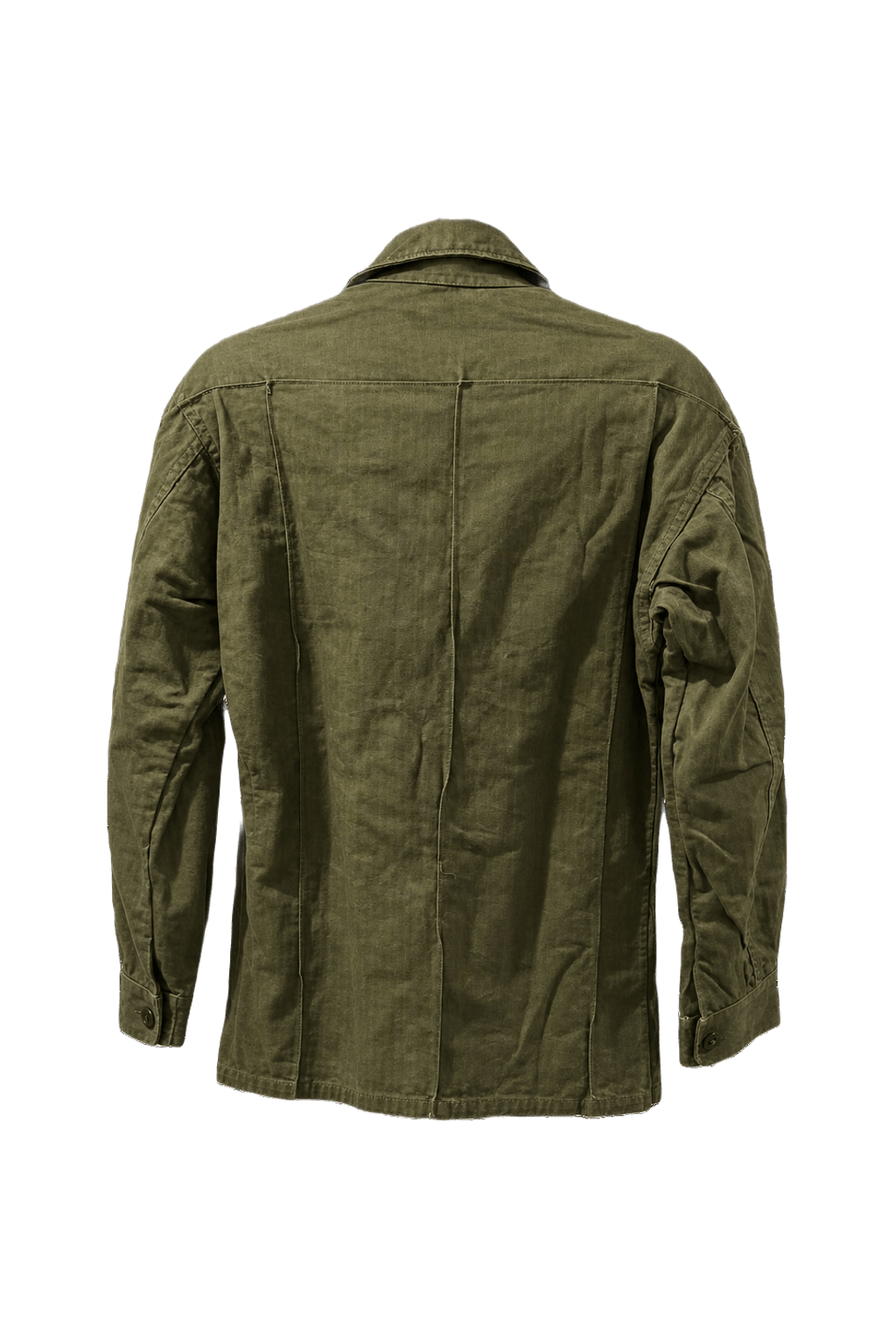 1940s Olive Green Cotton Jacket - Back View