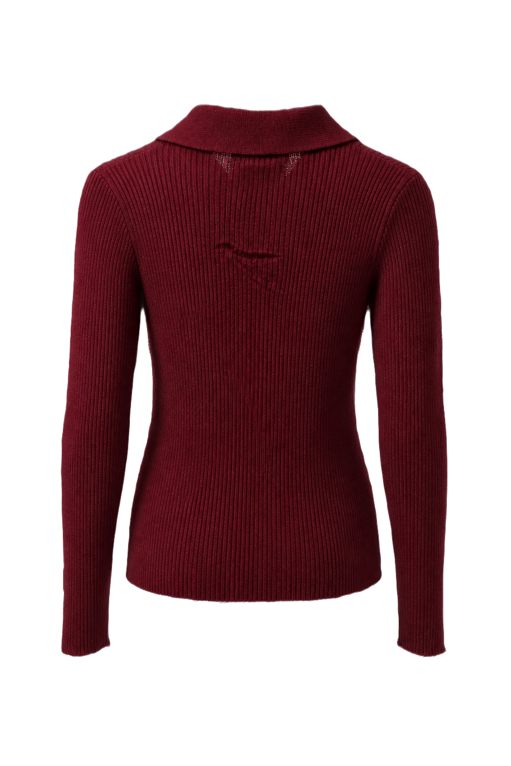 1970s Deep Burgundy Cotton Blend Sweater - Back View