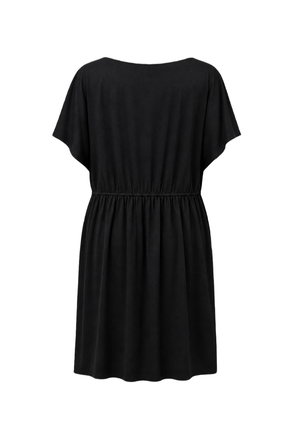 1980s Black Cotton Blend Dress - Back View