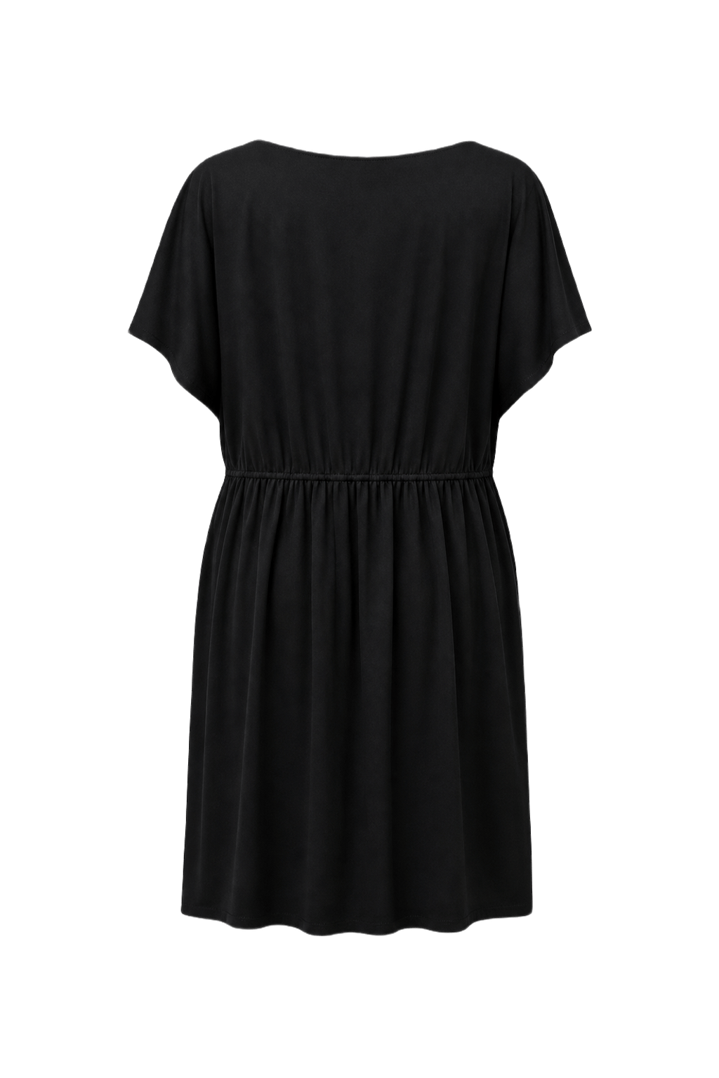 1980s Black Cotton Blend Dress - Back View