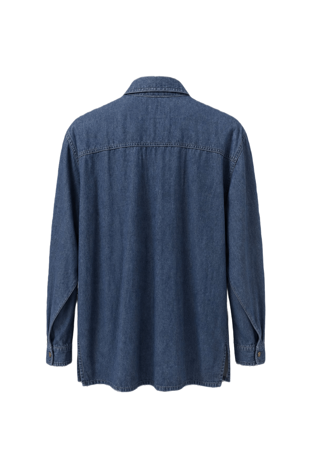 1980s Blue Denim Shirt - Back View