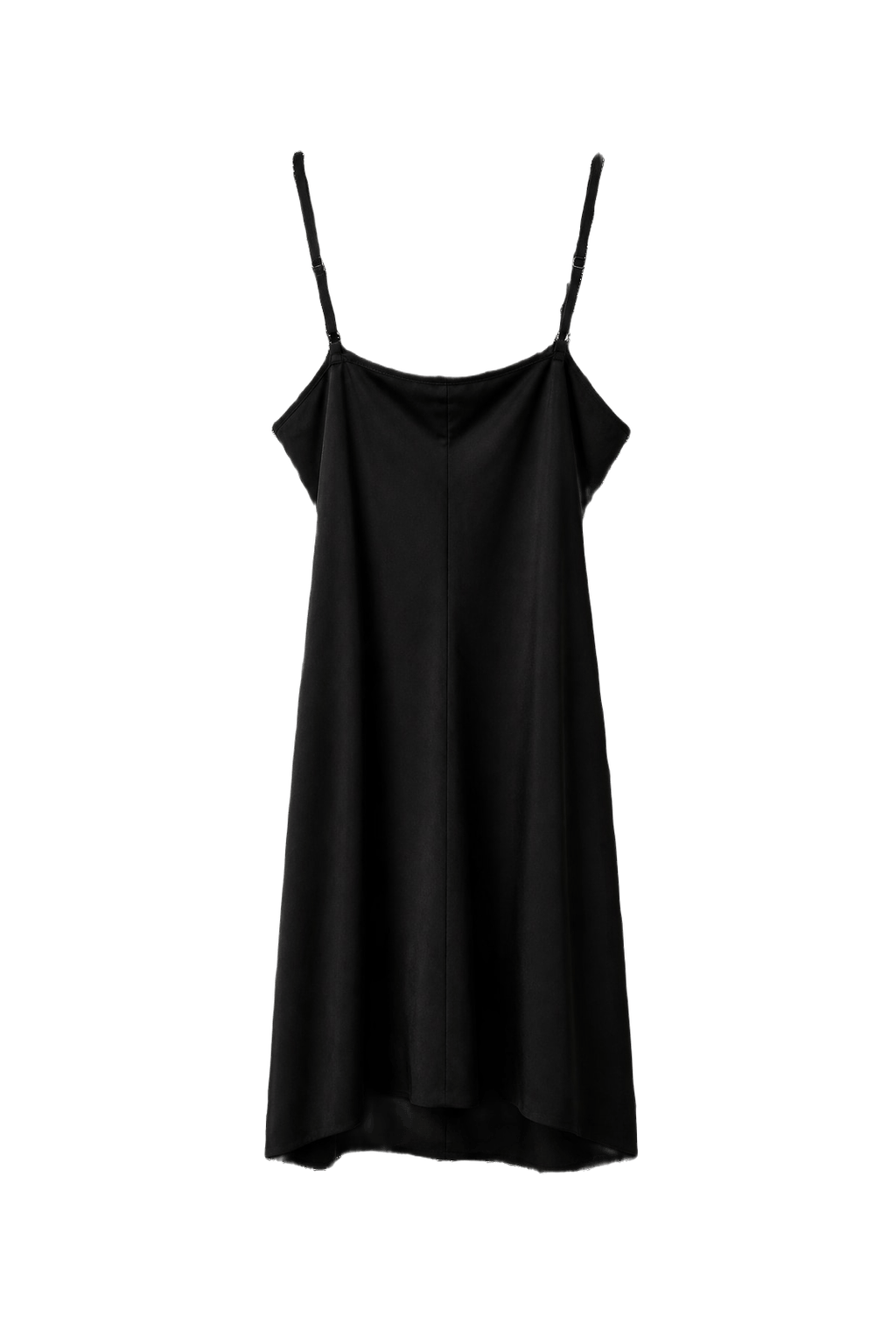 1990s Black Synthetic Blend Slip Dress - Back View