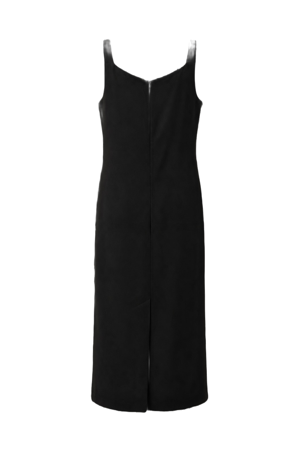 1990s Black Unknown Synthetic Blend Midi Dress - Back View