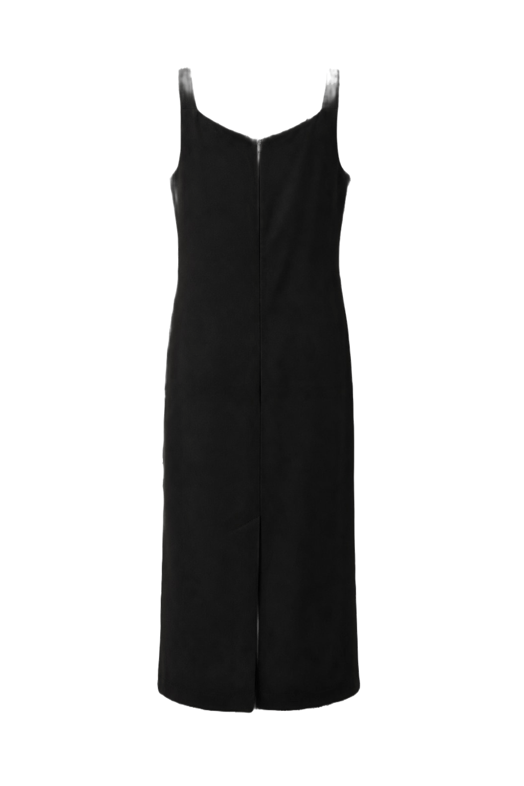 1990s Black Unknown Synthetic Blend Midi Dress - Back View
