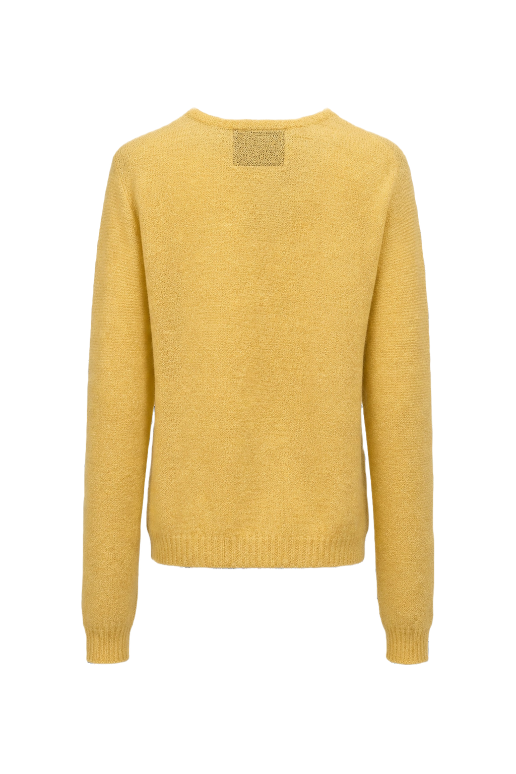 1960s Pastel Yellow Wool Blend Cardigan - Back View