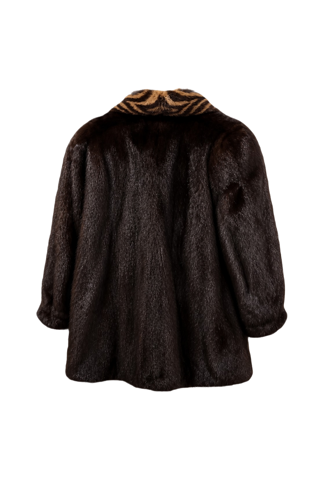 1980s Dark Brown Fur Coat - Back View