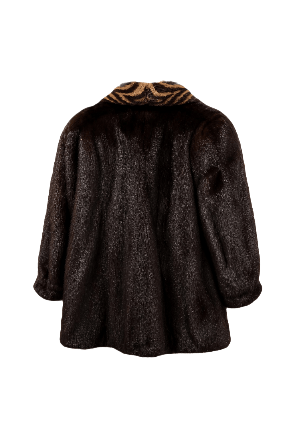 1980s Dark Brown Fur Coat - Back View