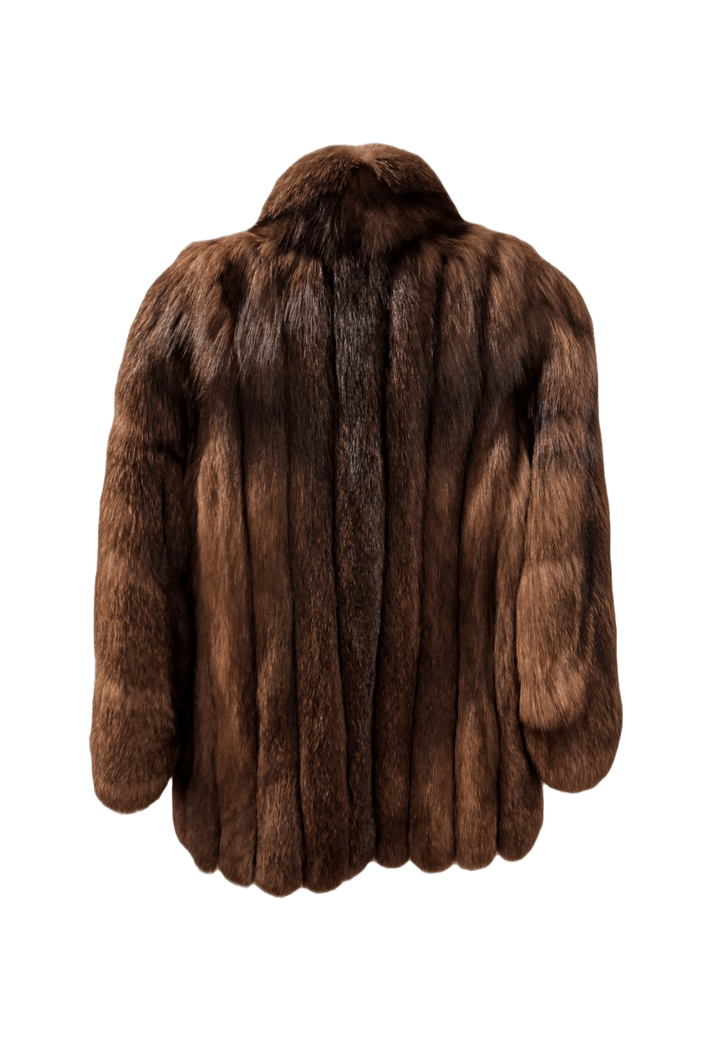 1980s Brown Fur Coat - Back View