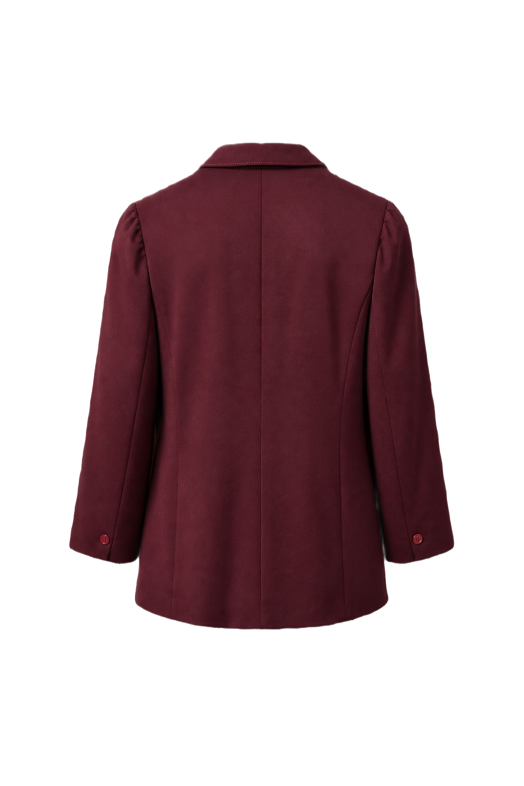 1970s Burgundy Wool Blend Blazer - Back View
