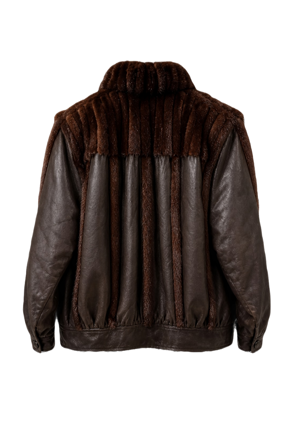1980s Brown Leather Jacket - Back View