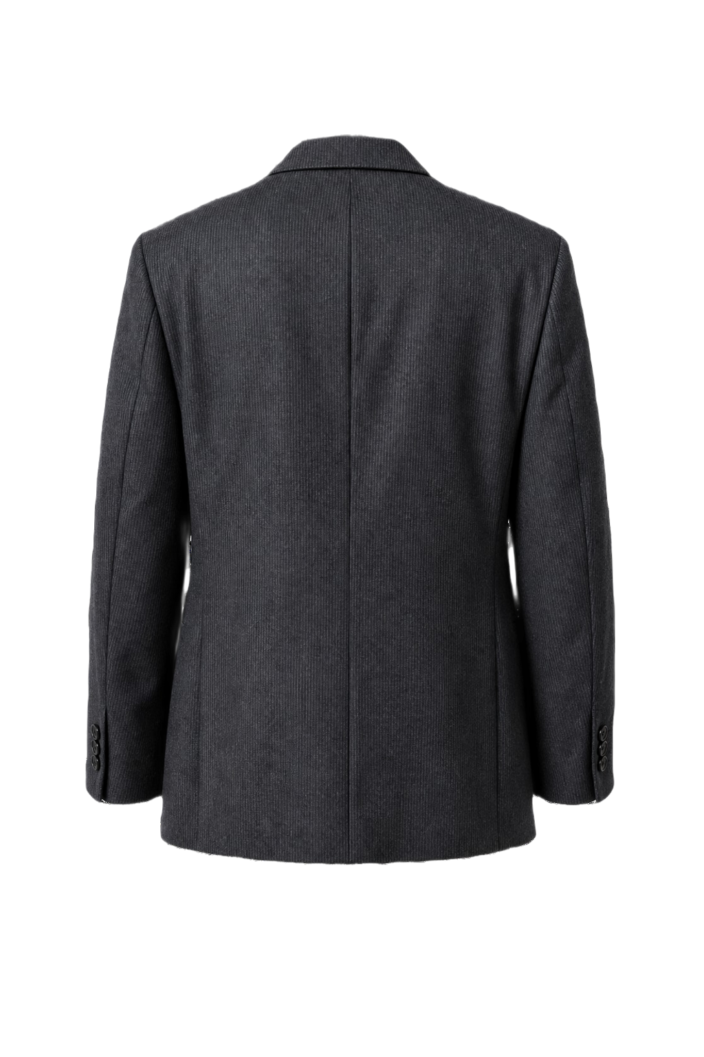 1990s Dark Gray Wool Blend Blazer - Back View