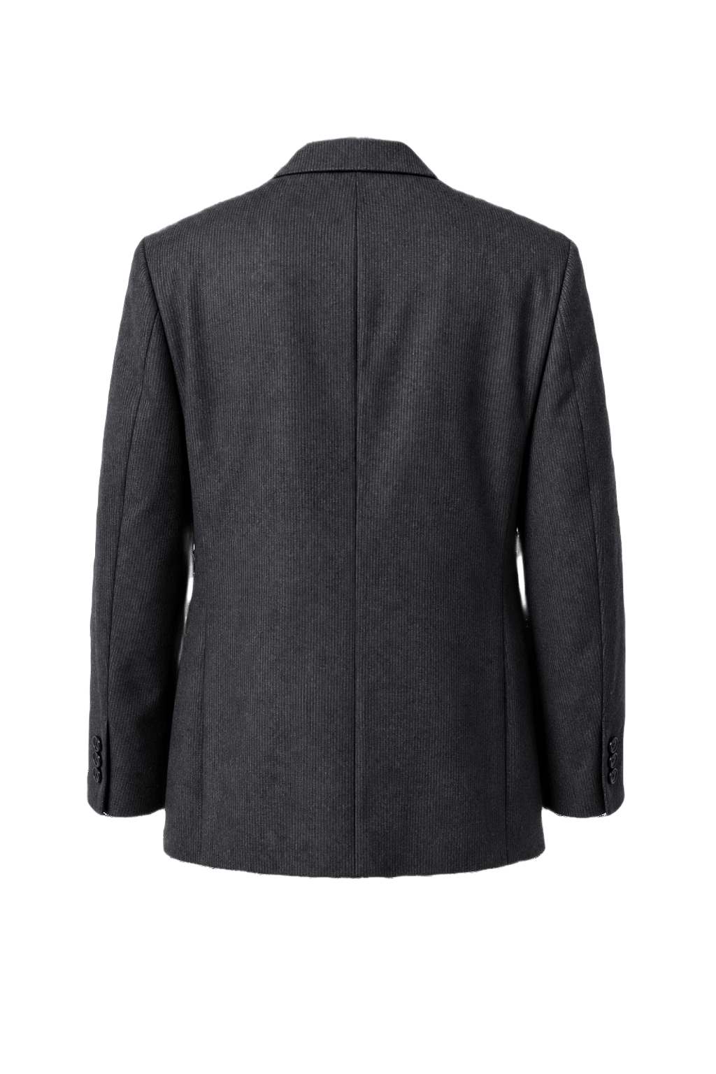 1990s Dark Gray Wool Blend Blazer - Back View