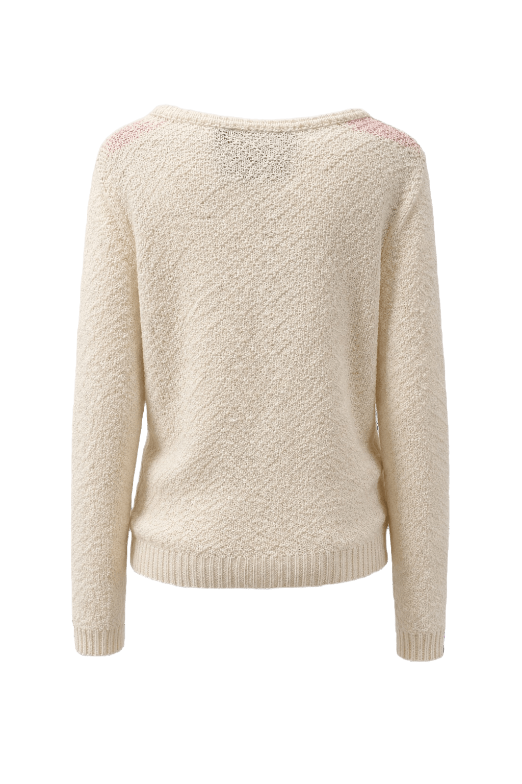 1980s Cream White Knit Sweater - Back View