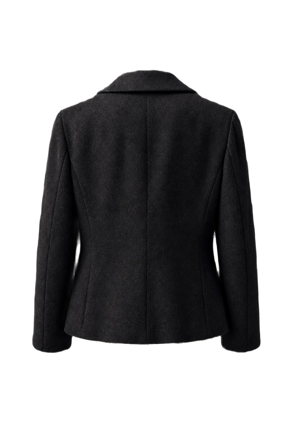 1990s Charcoal Grey Wool Blend Blazer - Back View