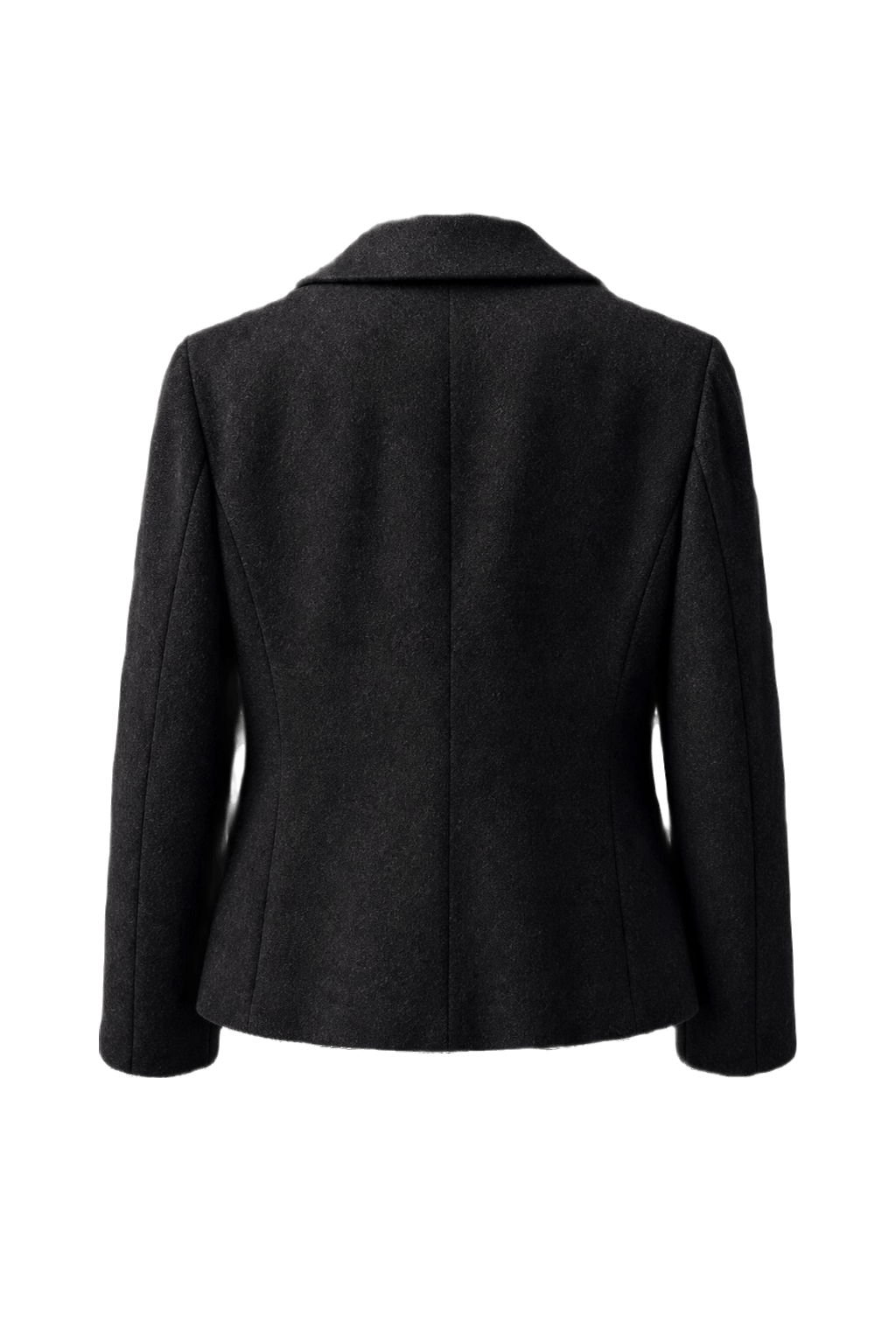 1990s Charcoal Grey Wool Blend Blazer - Back View